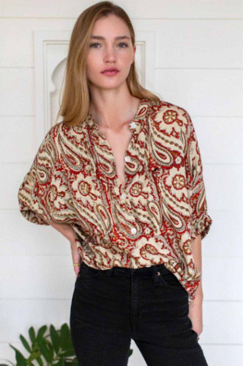 Emerson Fry Mandarin Collar Top - Batik