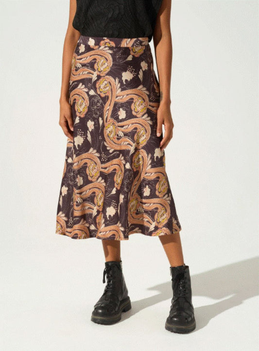 Cotélac Satin Tulip Skirt - Brown