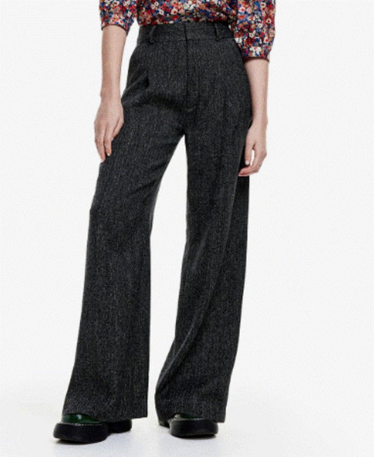 Smythe Pleated Trouser - Black Tweed