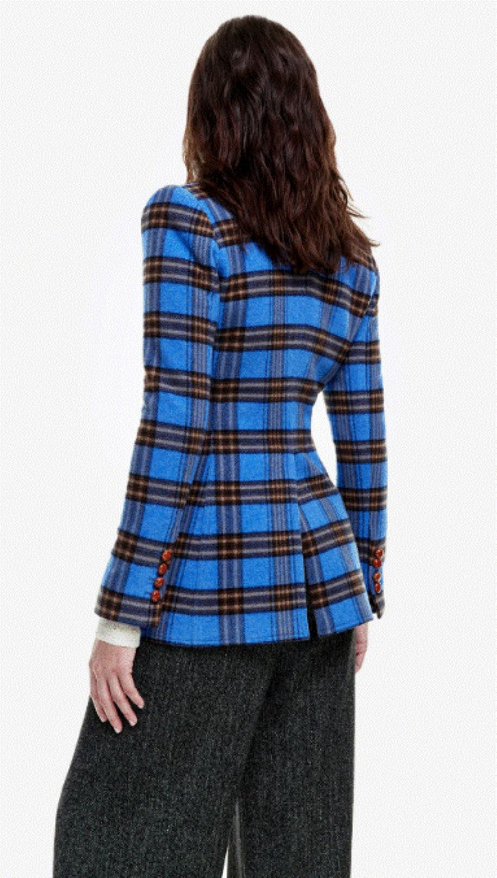 Smythe Patch Pocket Birkin Blazer - French Blue Plaid