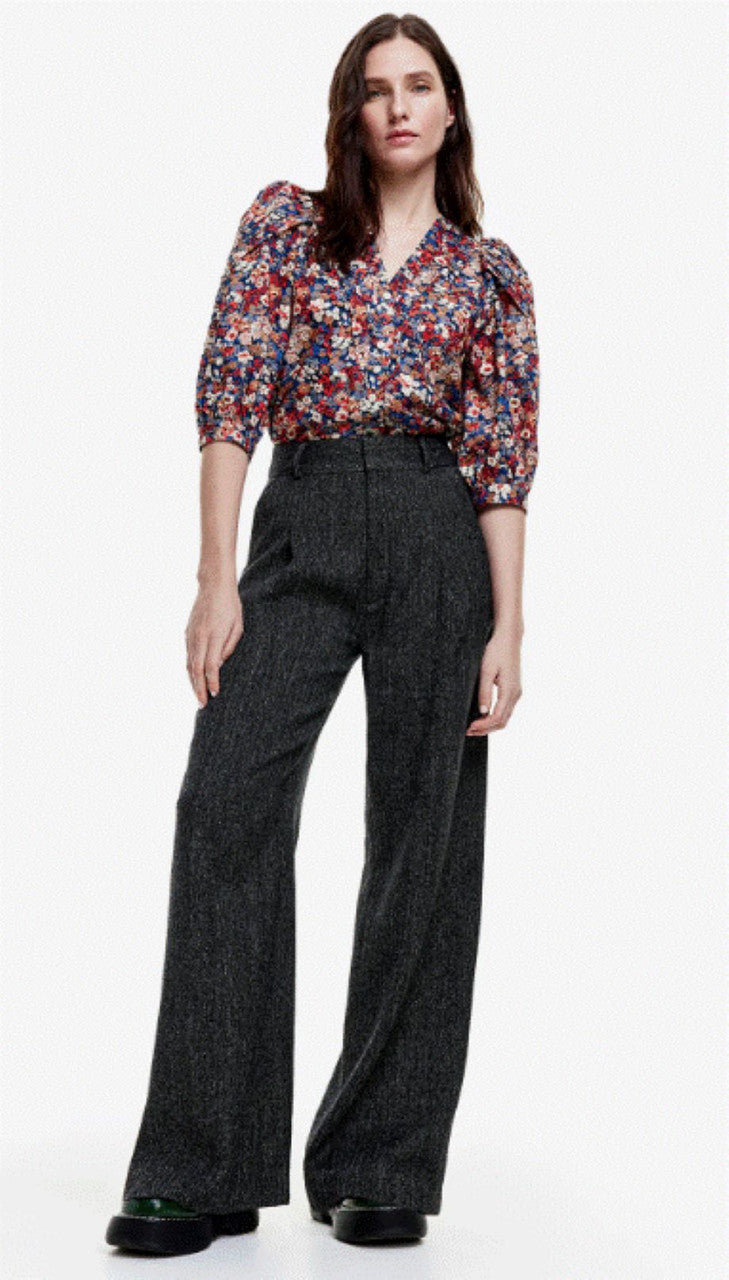 Smythe Pleated Trouser - Black Tweed