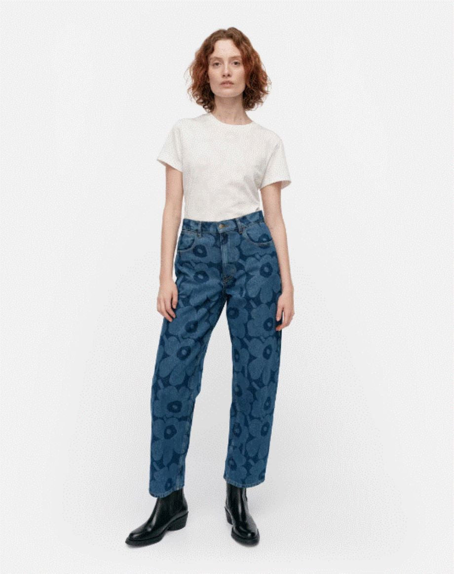 Marimekko Maridenim Unikko Barrel Jeans - Indigo