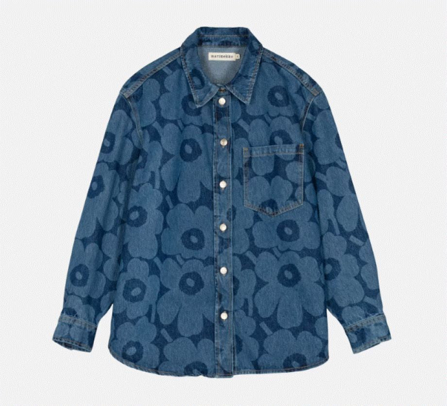 Marimekko Maridenim Unikko Vaihe Jean Shirt - Indigo