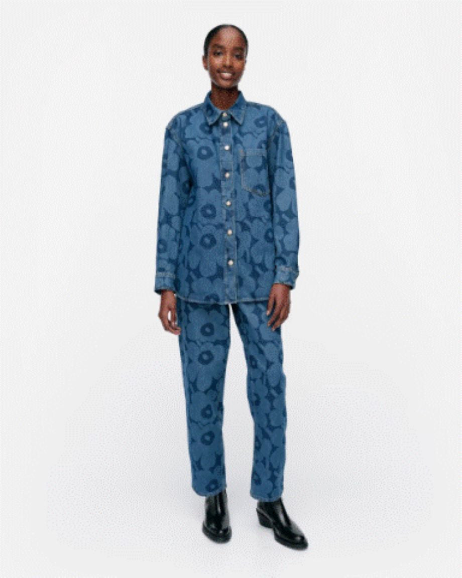 Marimekko Maridenim Unikko Vaihe Jean Shirt - Indigo