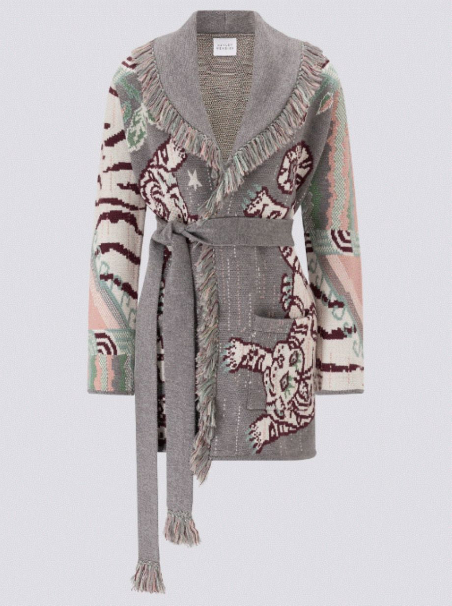 Hayley Menzies Tibetan Tiger Short Cardigan - Grey