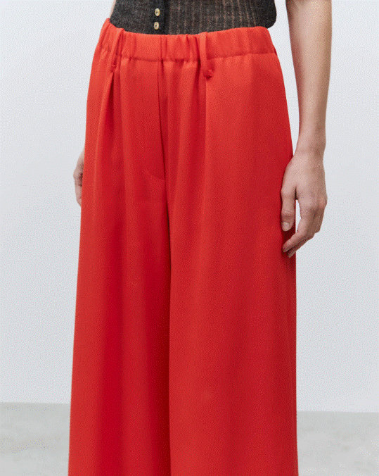 Alysi Wide Leg Pant - Red