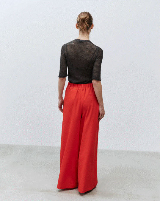 Alysi Wide Leg Pant - Red