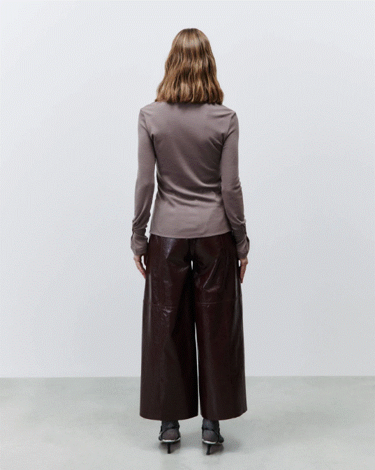 Alysi Patent Leather Gym Pants - Barolo