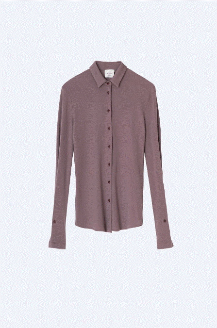 Alysi Slim Jersey Wool Shirt - Mauve