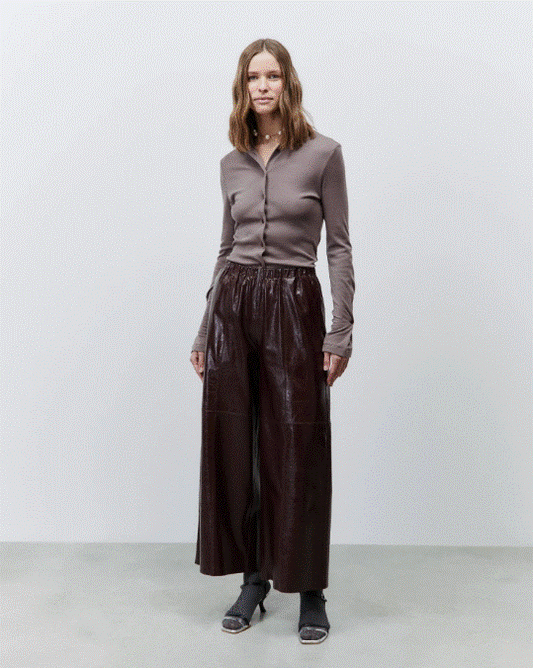 Alysi Patent Leather Gym Pants - Barolo