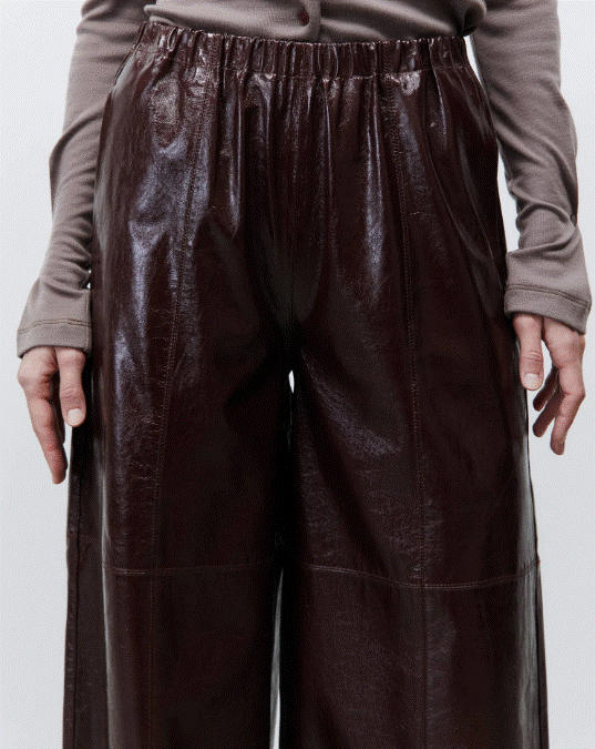 Alysi Patent Leather Gym Pants - Barolo