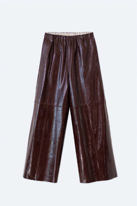 Alysi Patent Leather Gym Pants - Barolo