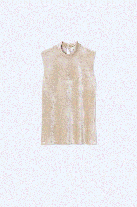 Alysi Fluid Velvet Top - Sand