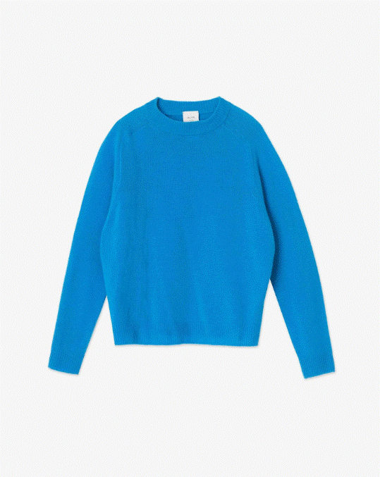 Alysi Boxy Crewneck Sweater- Turquoise