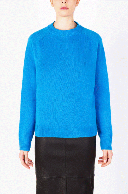 Alysi Boxy Crewneck Sweater- Turquoise