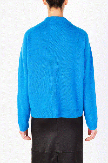 Alysi Boxy Crewneck Sweater- Turquoise