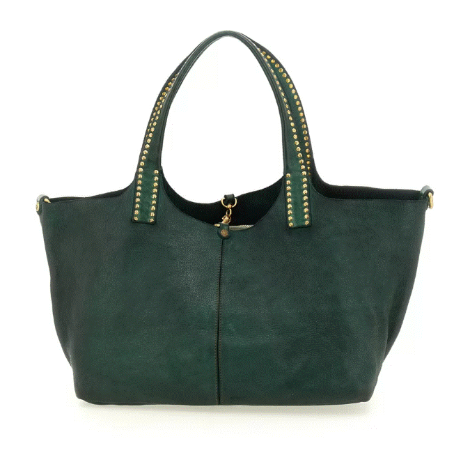 Campomaggi Kura Shopping Bag - Bottle Green