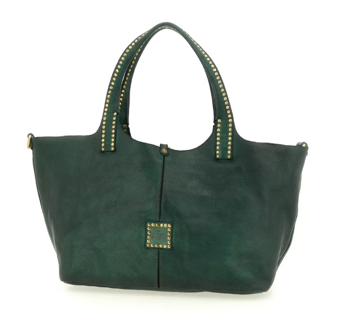 Campomaggi Kura Shopping Bag - Bottle Green