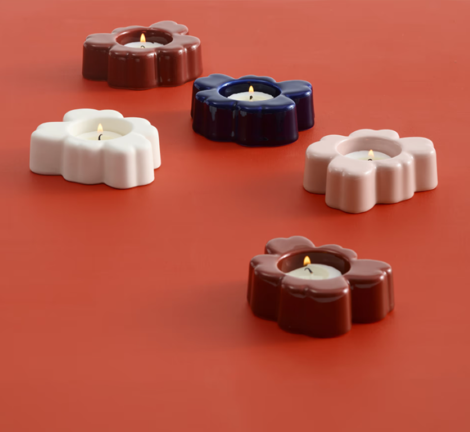 Marimekko Unikko Tea Light - Dark Cherry