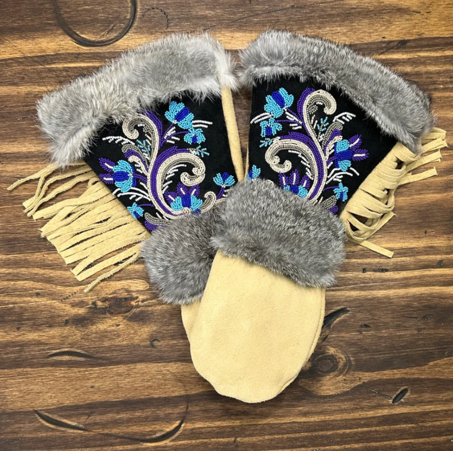 Astis Long Cuff Suede Mitten - Pickerel