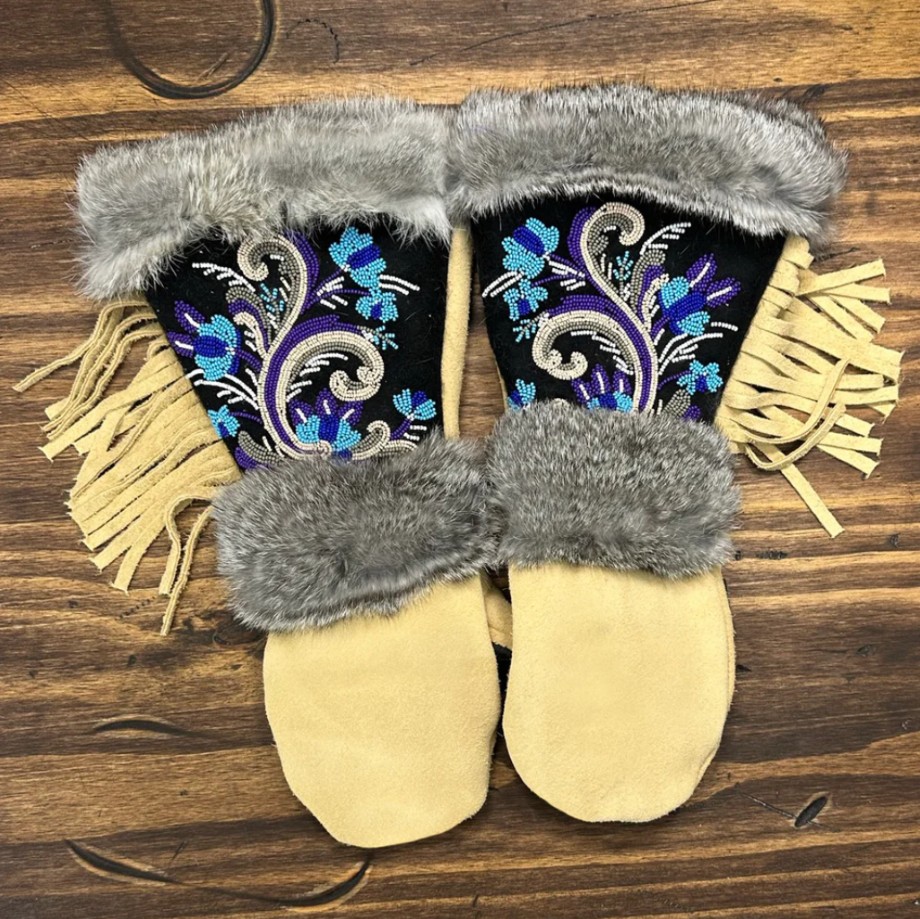 Astis Long Cuff Suede Mitten - Pickerel