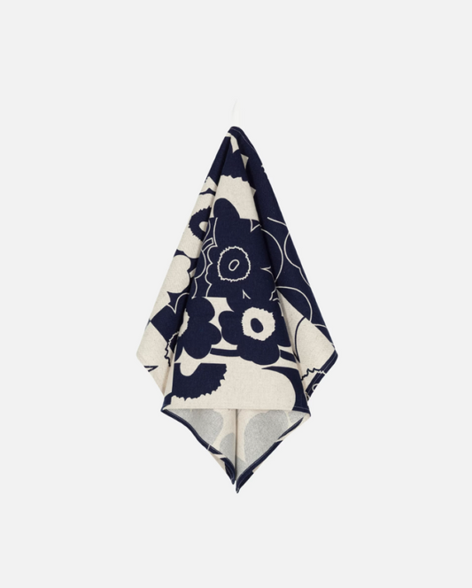 Marimekko Unikko Kollaasi Tea Towel - Dark Navy