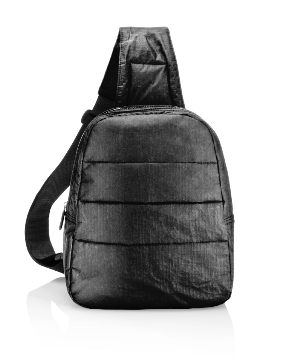 Puffer Crossbody Backpack - Shimmer Black