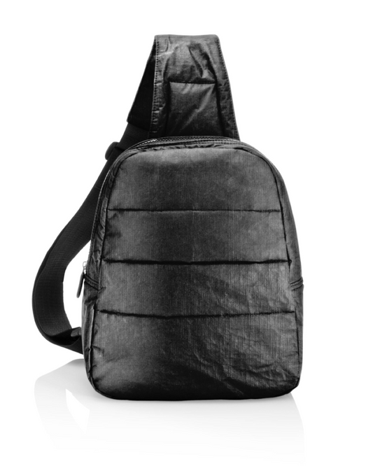 Puffer Crossbody Backpack - Shimmer Black