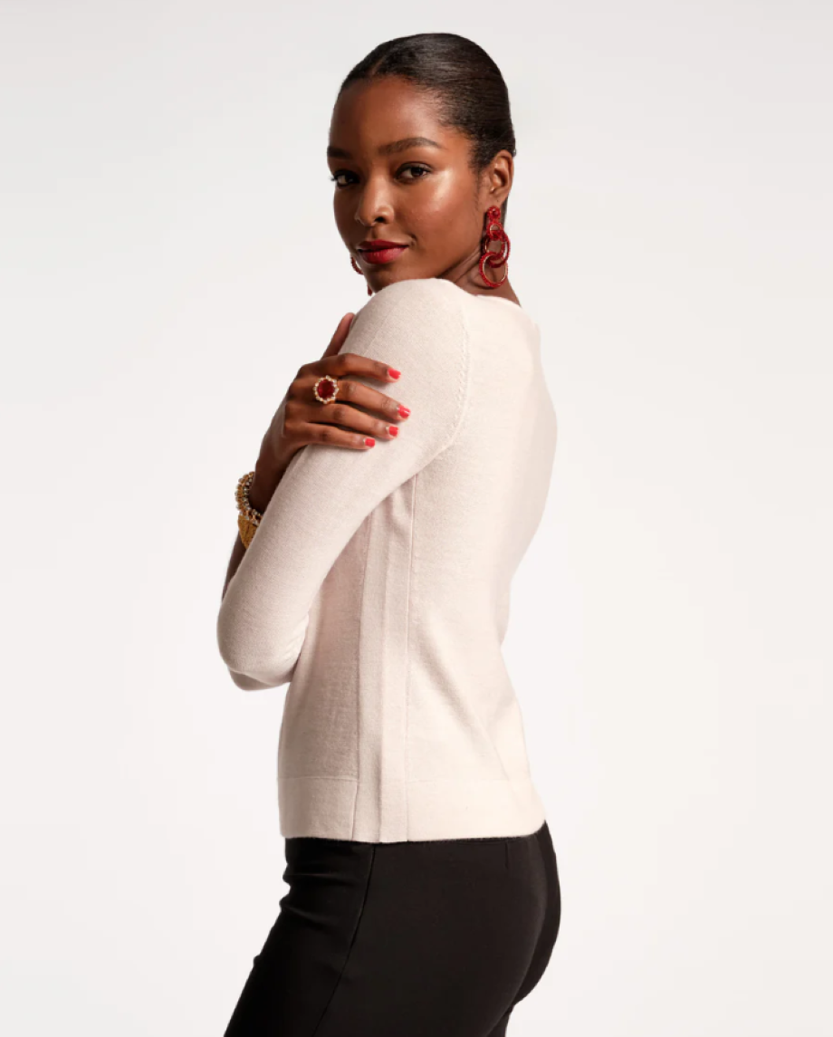 Frances Valentine Rebekah Knit Top - Champagne