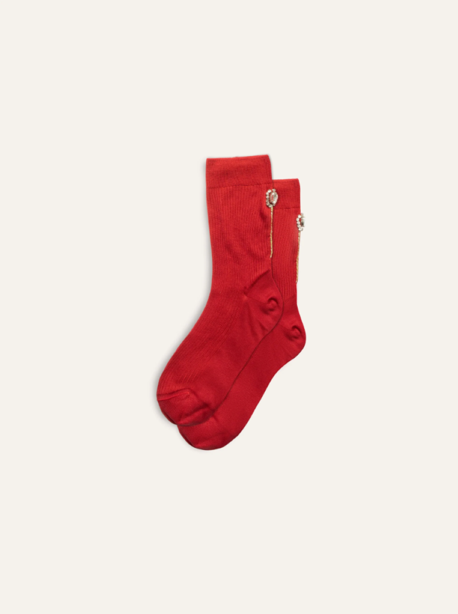 Maria La Rosa Leonora Sock - Red