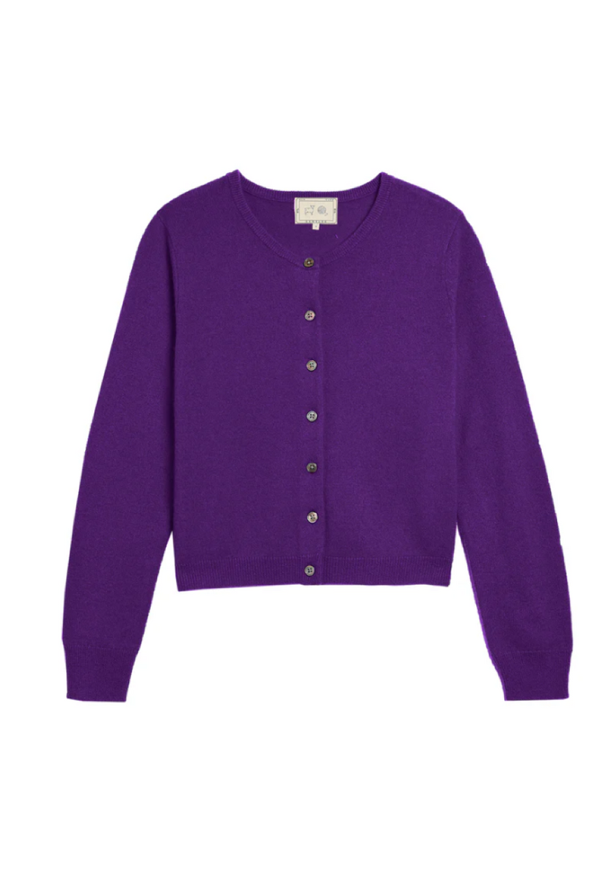 DemyLee Ava Cashmere Cardigan - Violet