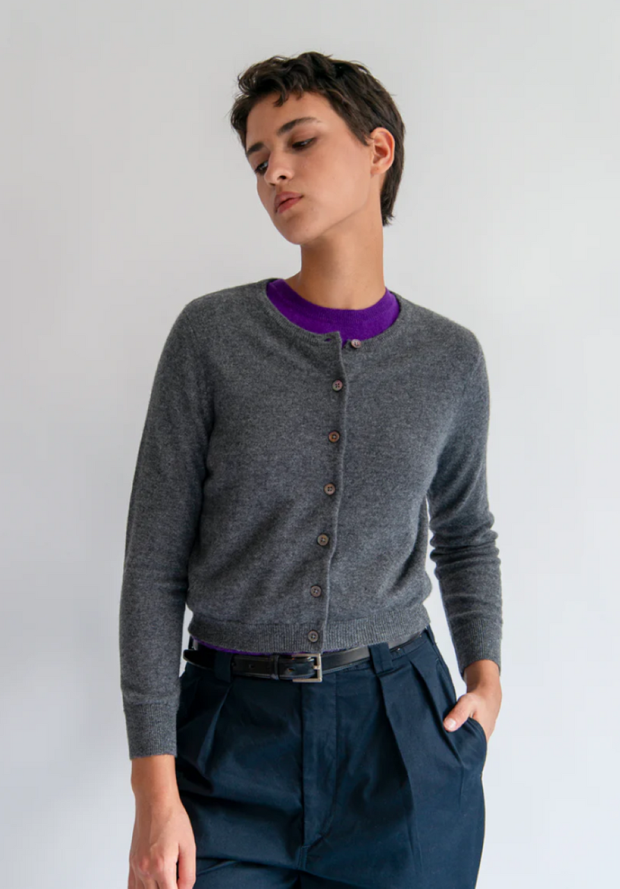 DemyLee Ava Cashmere Cardigan - Violet