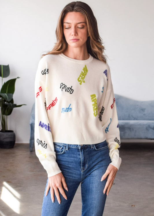 Never a Wallflower "Après" Cashmere Crewneck - Cream