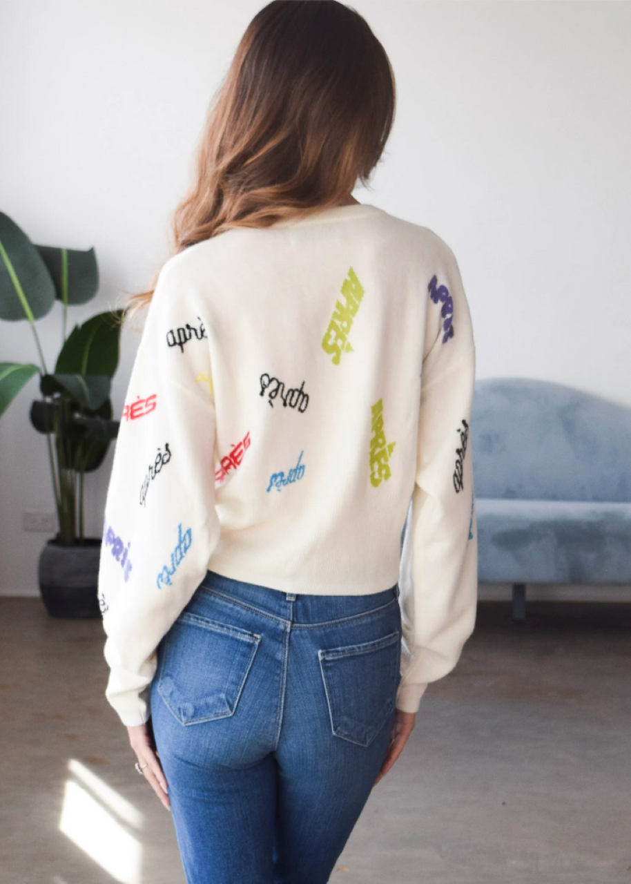 Never a Wallflower "Après" Cashmere Crewneck - Cream