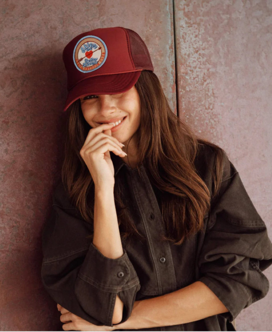 Freya " Skiers Are Better Lovers" Trucker Hat - Maroon