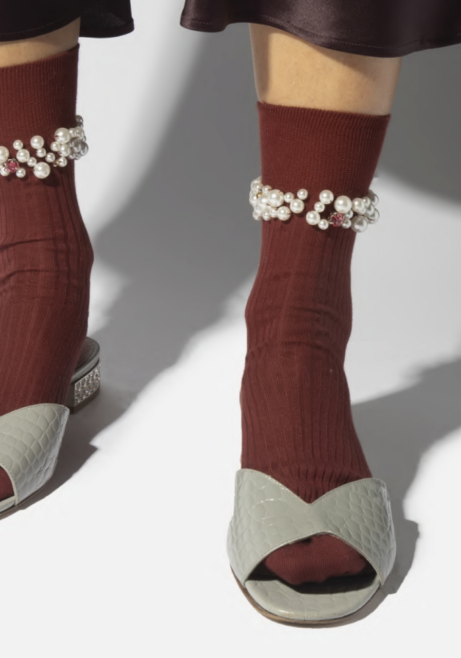 Maria La Rosa Miami Pearls Sock - Cobalto